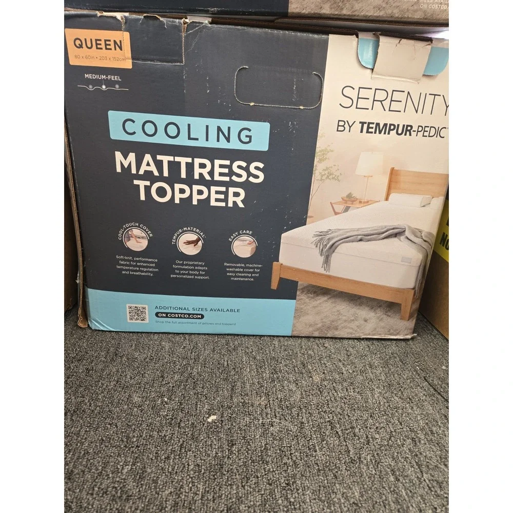 Serenity Tempur-Pedic 3 Inch Cooling Memory Foam Mattress Topper Queen